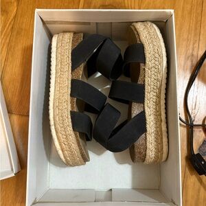 Steve Madden Black Espadrille Sandals